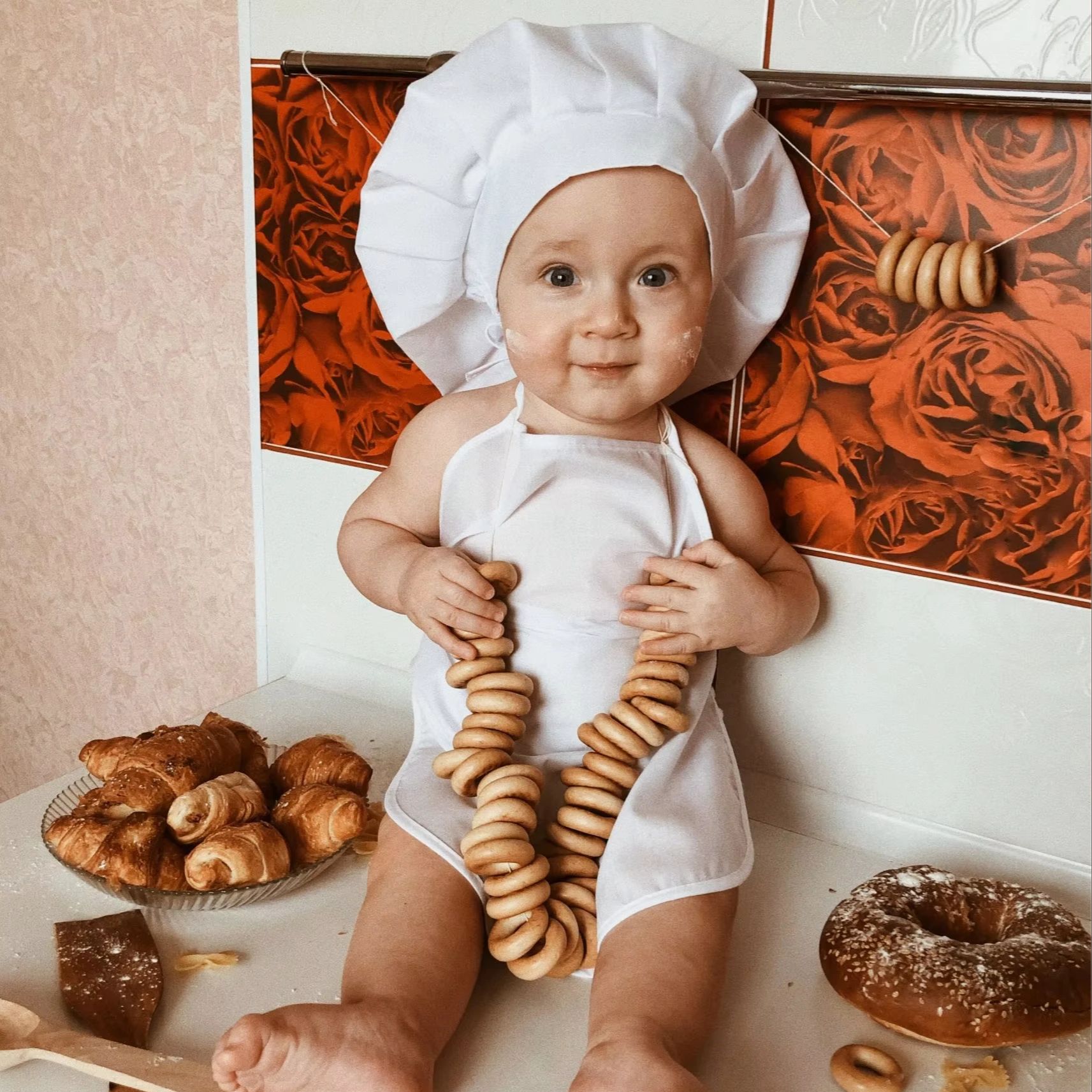 Baby Products Expo - Kostium szefa kuchni dla noworodka, rekwizyty